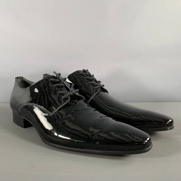 DSQUARED2 Size 9.5 Black Solid Leather Lace Up Lace Up Shoes - Picture 1 of 10